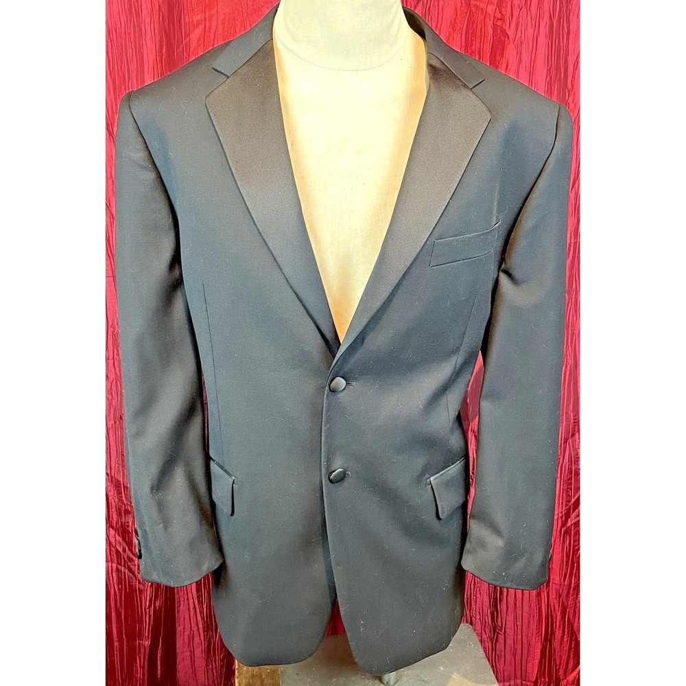 Croft & Barrow Black Super 110s Merino Wool Tuxedo Jacket sz 44Reg